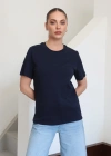 Bisiklet Yaka Basic T-Shirt Lacivert