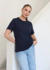 Bisiklet Yaka Basic T-Shirt Lacivert