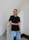 Bisiklet Yaka Basic T-Shirt Siyah