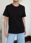 Bisiklet Yaka Basic T-Shirt Siyah