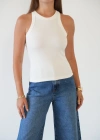 Fitilli Halter Yaka Sıfır Kol Atlet Beyaz