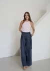 Fitilli Halter Yaka Sıfır Kol Atlet Pembe