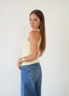 Fitilli Halter Yaka Sıfır Kol Atlet Sarı