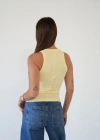 Fitilli Halter Yaka Sıfır Kol Atlet Sarı