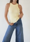 Fitilli Halter Yaka Sıfır Kol Atlet Sarı