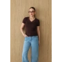 Dantel Yakalı Kısa Kol Body Kahve