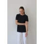 Detaylı Modal T-Shirt Siyah