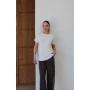 Detaylı Modal T-Shirt Ekru