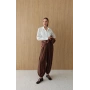 Şal Detay Fularlı Şalvar Pantolon Kahve