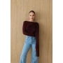 Şal Detaylı Önden Büzgülü Bluz Mürdüm