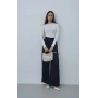 Beli Lastikli Dökümlü Geniş Paça Pantolon Lacivert
