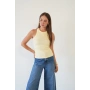 Fitilli Halter Yaka Sıfır Kol Atlet Sarı