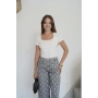 Kare Yaka Yarım Kol Body Beyaz