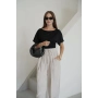 Kayık Yaka Vücudu Saran Kısa Kol Bluz Siyah