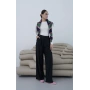 Önü Çift Pileli Pantolon Siyah