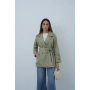 Yanları Düğmeli Detaylı Kuşaklı Trençkot Camel