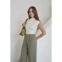 Yuvarlak Yaka Sıfır Kol Pamuklu Bluz Beyaz