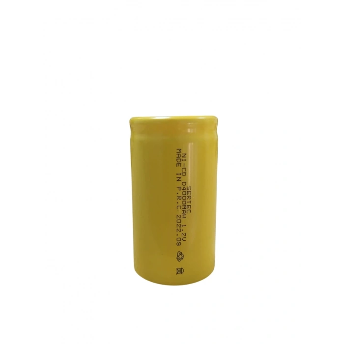 1.2V 4000 Mah - D Büyük Boy - Ni-CD Şarjlı Pil - (Başsız / Flat Head)