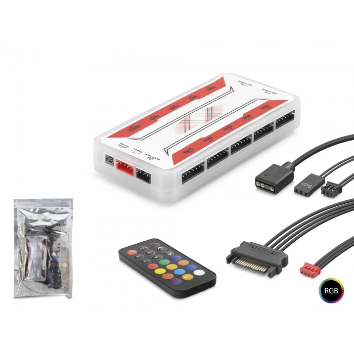 Argb Fan Ve Led Kontrolcü Hub Seti Uzaktan Kumandalı - Beyaz ND2806