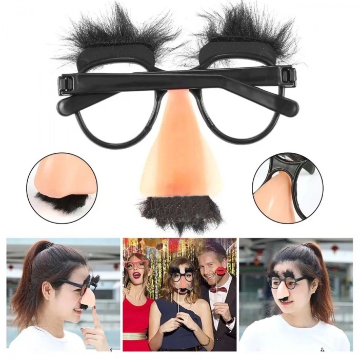 Eğlenceli Kılık Değiştirme Kaş Bıyık Mizah Gözlüğü 9x13 cm (5047)