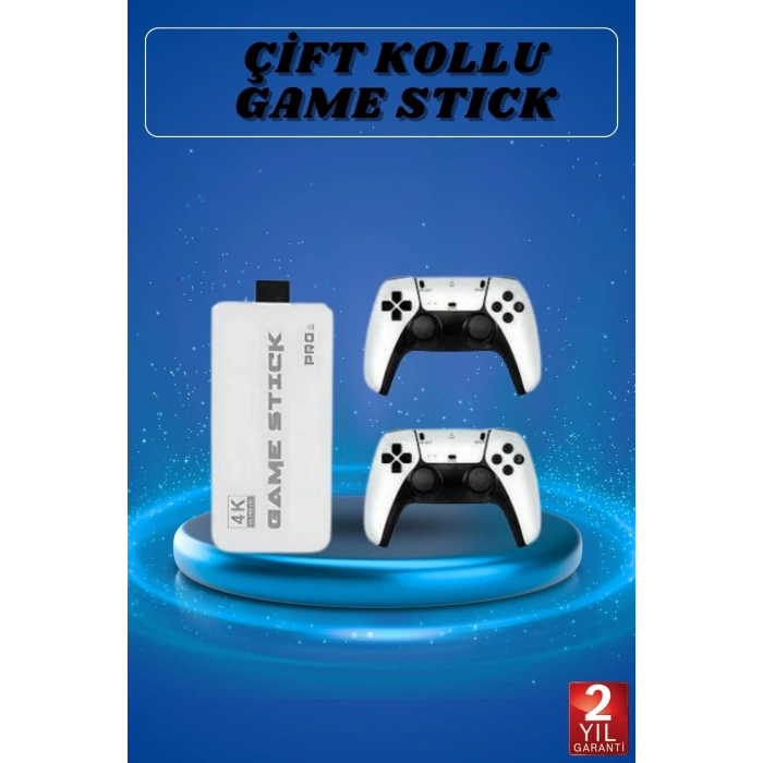 Game Stick 4K Retro Çift Kollu Atari Oyunlari +20000 Oyunlu Konsol Nostalji
