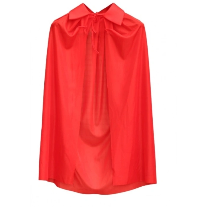 Kırmızı Renk Yakalı Pelerin Çocuk Boy 90 cm (5047)