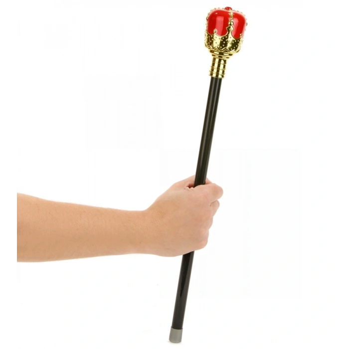 Taşlı Altın Renk Prenses Tacı ve Kırmızı Kraliyet Prenses Asası (5047)