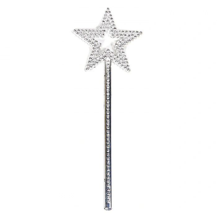 Yıldız Model Peri Asası Melek Asası Prenses Asası Metalize Gümüş Renk (5047)