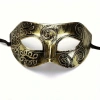 Altın Eskitme Yüz Maskesi - Antik Tarz Balo Maskesi (5047)