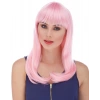 Soft Pembe Renk Uzun Düz Parti Peruğu (5047)