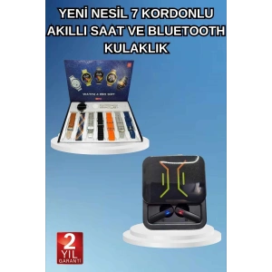 2025 Model Kablosuz Kulaklık ve Yeni Nesil Akıllı Saat Metal Kayış Plastik Kayış