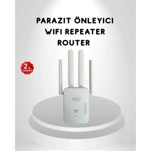 300Mbps WiFi Menzil Genişletici 4 Antenli WPA3 Güvenlikli Priz Tipi Repeater