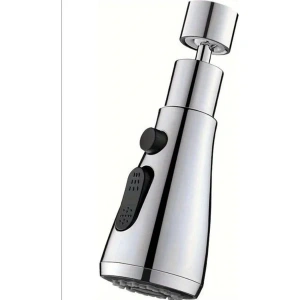 360 DERECE DÖNEBİLEN- 3 MOD  KROM YAĞMUR PÜSKÜRTME BORULU KUBAR MUSLUK UCU  (5047)