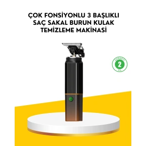 3’ü 1 Arada Şarjlı Erkek Bakım Seti – Saç, Sakal ve Burun Tüyü Kesme Makinesi