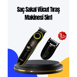 5 Başlıklı Çok Fonksiyonlu Saç Kesme ve Sakal Düzeltme Makinesi Erkek Bakım Aleti