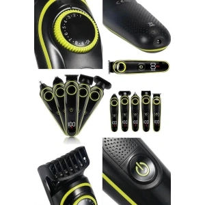 5 Başlıklı Şarjlı Tıraş Makinesi Kablosuz Saç Sakal Burun Tıraşına Uygun