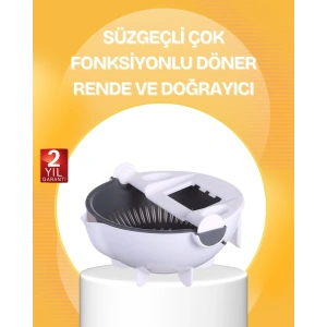 5 Fonksiyonlu Döner Süzgeçli Rende ve Dilimleyici Aparat