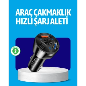 55W Güçlü Araç Şarj Cihazı Power Delivery Destekli