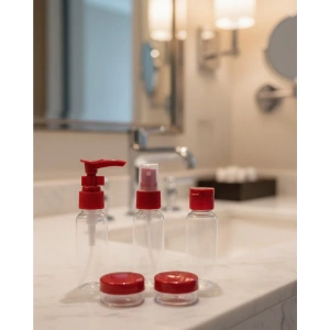 5’li Seyahat Boy Kozmetik Şişe Seti 30 ml Çantalı Organizer