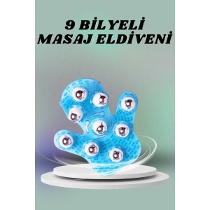 9 Bilyeli El Şeklinde Omuz Bacak Masaj Aleti Masaj Eldiveni Giyilebilir Plastik Vücut Sıkılaştırıcı