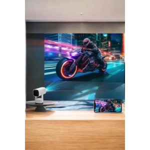 Akıllı Projeksiyon Powerbankli Taşınabilir Sinema Projektörü 4k HD Kaliteli