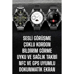 Akıllı Saat Titreşimli Pusula Nabız ve Tansiyon Ölçer NFC Uyumlu