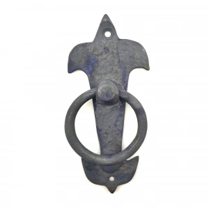 Antika Tarz Dekoratif Pirinç Lale Kapı Halkası - 165x70mm, Oksit