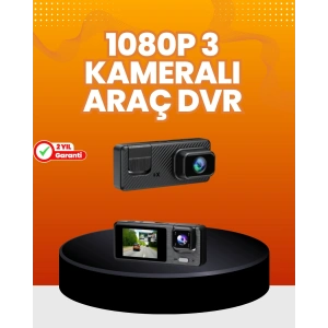 Araç İçi Güvenlik Kamerası | 3 Kanallı, 24 Saat Park Kaydı Destekli