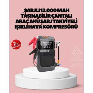 Araç İçin 4 Fonksiyonlu Akü Takviye ve Lastik Şişirme Cihazı