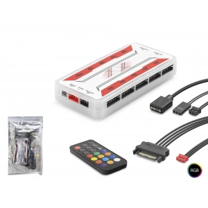 Argb Fan Ve Led Kontrolcü Hub Seti Uzaktan Kumandalı - Beyaz ND2806