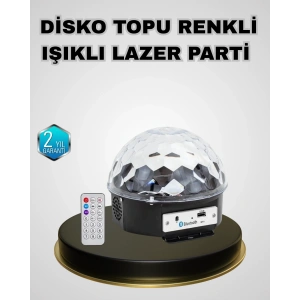 Bluetooth Hoparlörlü LED Disko Işığı Müzik Ritim Duyarlı ve Taşınabilir