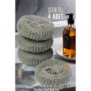 Çelik Bulaşık Ovalama Teli 4 Adet