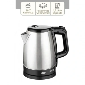 ÇELİK KETTLE 1.7LT GİZLİ REZİSTANS - KABLOSUZ SK-8015 (5047)