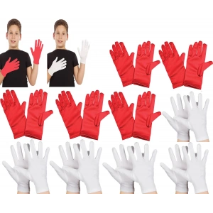 Çocuk Gösteri Eldiven Seti – 5 Çift Beyaz & 5 Çift Kırmızı